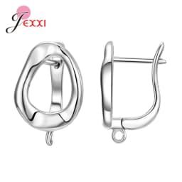 Drop Shipping Genuine 925 Sterling Silver Earrings Findings For DIY Jewelry Accessory High Quality Women Girls Jewelry Component