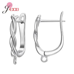 Drop Shipping Genuine 925 Sterling Silver Earrings Findings For DIY Jewelry Accessory High Quality Women Girls Jewelry Component