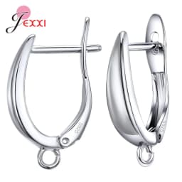 Drop Shipping Genuine 925 Sterling Silver Earrings Findings For DIY Jewelry Accessory High Quality Women Girls Jewelry Component