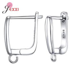 Drop Shipping Genuine 925 Sterling Silver Earrings Findings For DIY Jewelry Accessory High Quality Women Girls Jewelry Component
