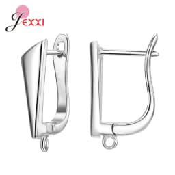 Drop Shipping Genuine 925 Sterling Silver Earrings Findings For DIY Jewelry Accessory High Quality Women Girls Jewelry Component