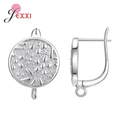Drop Shipping Genuine 925 Sterling Silver Earrings Findings For DIY Jewelry Accessory High Quality Women Girls Jewelry Component