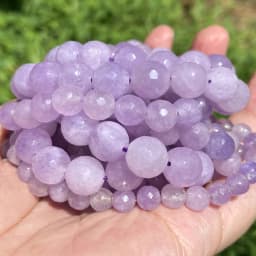 Natural Rubys Chalcedony Jades Stone Beads Faceted Round Loose Spacer For Jewelry Making DIY Bracelet Handmade 4/6/8/10/12mm