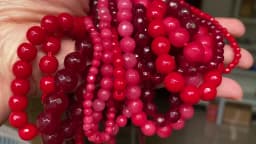 Natural Rubys Chalcedony Jades Stone Beads Faceted Round Loose Spacer For Jewelry Making DIY Bracelet Handmade 4/6/8/10/12mm