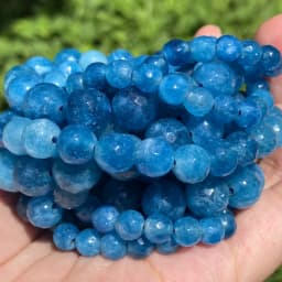 Natural Rubys Chalcedony Jades Stone Beads Faceted Round Loose Spacer For Jewelry Making DIY Bracelet Handmade 4/6/8/10/12mm