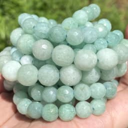 Natural Rubys Chalcedony Jades Stone Beads Faceted Round Loose Spacer For Jewelry Making DIY Bracelet Handmade 4/6/8/10/12mm