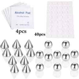 Stainless Steel Fake Piercing Stud Set Fake Nose Ring Stud Sticker Pack Fake Eyebrow Lip Piercing Non Piercied Earring Stud Lot