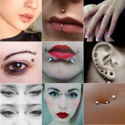 Stainless Steel Fake Piercing Stud Set Fake Nose Ring Stud Sticker Pack Fake Eyebrow Lip Piercing Non Piercied Earring Stud Lot