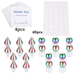 Stainless Steel Fake Piercing Stud Set Fake Nose Ring Stud Sticker Pack Fake Eyebrow Lip Piercing Non Piercied Earring Stud Lot