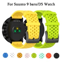 Silicone Watchband Strap for Suunto Spartan Sport Wrist HR for Suunto 9/9 Baro/Suunto 7/ D5 Watch 24mm Replacement Band Bracelet