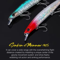 TSURINOYA 135mm 26.4g Ultra Long Casting 135S Saltwater Sinking Minnow BAYONET Tungaten Weight Fishing Lure Seabass Hard Bait