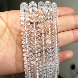 6 8 10mm Faceted Clear Quartz Crystal Beads Round Rondelle Loose Spacer Beads For Jewelry DIY Bracelet Accessories 15''Inches