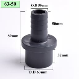 O.D 32/40/50/63-14/20/30/40/50/60mm Big Size UPVC Pagoda Connector Garden Irrigation Pipe Soft Hose Adapter Joint Accessories