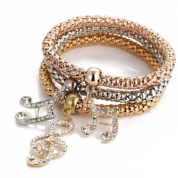 3colors/Lot Elastic Bracelets & Bangle For Women Crystal Tree of Life Owl Key lock Music Note Owl Butterfly Heart Charm Jewelry