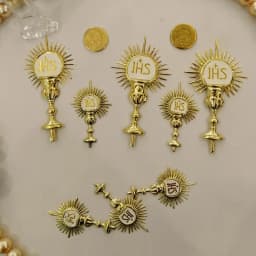 Catholic Bible Supplies JHS Card Insertion Decoration JHS Holy Grail Pendant Party Wedding Baptism Supplies Religious Jewelry
