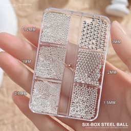 1 Bottle Caviar Nail Art Beads Decoration 24 Colors Micro Round Ball 0.6-1mm Nail Crystal Glass Beads 3D Nail Rhinestones #PG8/6