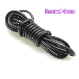 2m Black Color Real Genuine Leather Cord 2 3 4 5 6 8 mm Round Flat Leather Rope String Fit Necklace Bracelet DIY Jewelry Making