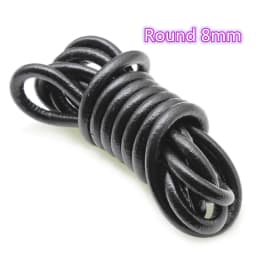 2m Black Color Real Genuine Leather Cord 2 3 4 5 6 8 mm Round Flat Leather Rope String Fit Necklace Bracelet DIY Jewelry Making