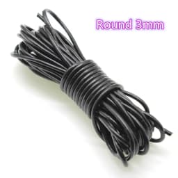 2m Black Color Real Genuine Leather Cord 2 3 4 5 6 8 mm Round Flat Leather Rope String Fit Necklace Bracelet DIY Jewelry Making