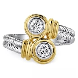 Huitan New Arrival Interlaced Ring with Zipper Design Band Versatile Women Finger Ring Stylish Anniversary Rings Women Jewelry