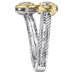 Huitan New Arrival Interlaced Ring with Zipper Design Band Versatile Women Finger Ring Stylish Anniversary Rings Women Jewelry