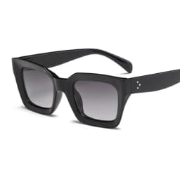 New Fashion Woman Luxury Brand Square Sunglasses Ladies Vintage Oversized Sun Glasses Female Big Frame Uv400 Shades Black