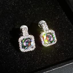 Huitan Classic Square Shape Women Stud Earring Full Paved CZ Zircon Stone Luxury Female Wedding Earring Jewelry New Arrival Item