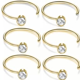 5/10/20PCS Stainless Steel L Shape Nose Stud Set 20G Crystal Nose Ring Hoop Set Indian Crystal Nose Stud Bulk Piercing Nariz Lot