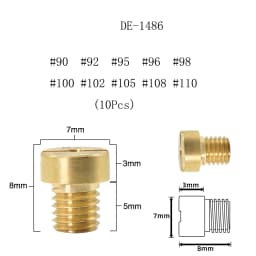 ZSDTRP 10pcs/12pcs Main Jet M5 for Dellorto Carburetor SHA SHB UA UB PHBG VHB-CS VHBT-CS #30-135 PHBG Idle Pilot Jet