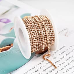 RESEN New Arrival Colorful Rhinestone Chains Dense Fancy Chain Apparel Sewing Glass Rhinestone Cup Chain With Colorful base