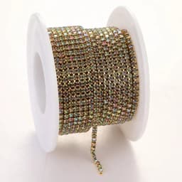 RESEN New Arrival Colorful Rhinestone Chains Dense Fancy Chain Apparel Sewing Glass Rhinestone Cup Chain With Colorful base
