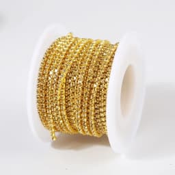 RESEN New Arrival Colorful Rhinestone Chains Dense Fancy Chain Apparel Sewing Glass Rhinestone Cup Chain With Colorful base