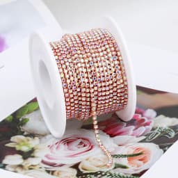 RESEN New Arrival Colorful Rhinestone Chains Dense Fancy Chain Apparel Sewing Glass Rhinestone Cup Chain With Colorful base