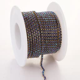 RESEN New Arrival Colorful Rhinestone Chains Dense Fancy Chain Apparel Sewing Glass Rhinestone Cup Chain With Colorful base