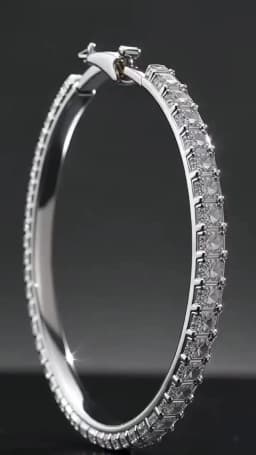 Popular Earring with Rhinestone 20mm-90mm Crystal Circle Hoop Earrings Simple Big Circle Silver Plated Hoop Earrings for Women
