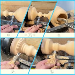 TASP Carbide Insert Cutter Woodturning Tool Swan Neck Wood Turning Chisel Blade & Aluminum Handle for Woodworking Lathe Machine