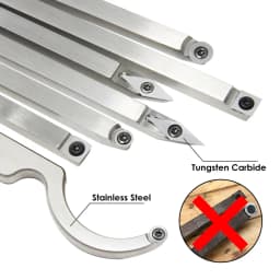 TASP Carbide Insert Cutter Woodturning Tool Swan Neck Wood Turning Chisel Blade & Aluminum Handle for Woodworking Lathe Machine