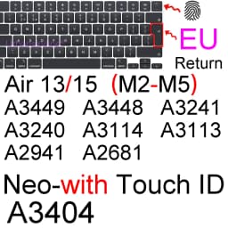 Keyboard Cover for Macbook Air 13 M5 M3 15 Pro 14 M5 13 M2 16 M4 12 Neo Silicone Protector Skin Case A3427 A3449 A448 A3404