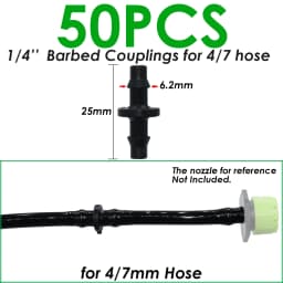 SPRYCLE 20-100PCS 1/4 Inch Connector Joint Tee Drip Irrigation Dripper Watering Garden Tools for 4mm/7mm Pipe Hose Greenhouse