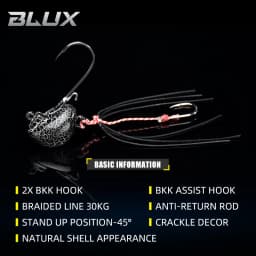 BLUX 20g 30g 40g DEEP CONTROL UP Tenya Madai Jig Kabura Saltwater Fishing Lure Jighead Sea Boating Bait Shrimp Rubber Skirt