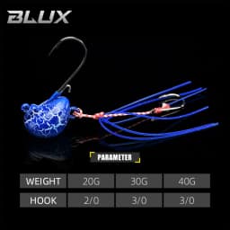 BLUX 20g 30g 40g DEEP CONTROL UP Tenya Madai Jig Kabura Saltwater Fishing Lure Jighead Sea Boating Bait Shrimp Rubber Skirt