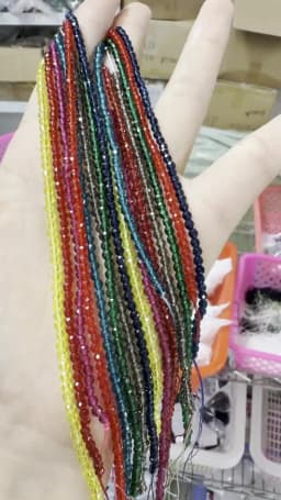 125 Pieces Spinel Beads Crystal Beads Loose DIY Jewelry Making Bracelet Necklace Accessories 3mm Length 38cm