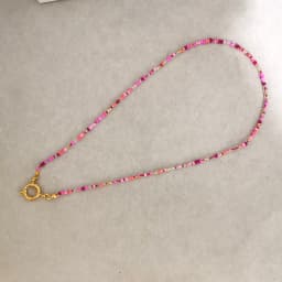Imitation Pearl Necklace Women Choker Seed Beads Rainbow Stainless Steel Spring Clasp Sailor Buckle Base Chain Gold Color Boho