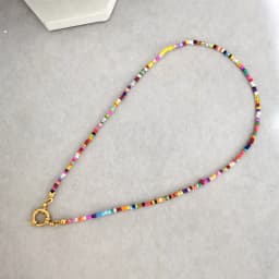 Imitation Pearl Necklace Women Choker Seed Beads Rainbow Stainless Steel Spring Clasp Sailor Buckle Base Chain Gold Color Boho