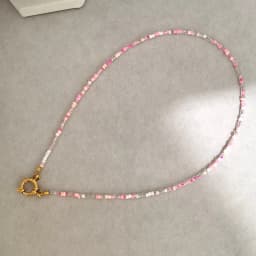 Imitation Pearl Necklace Women Choker Seed Beads Rainbow Stainless Steel Spring Clasp Sailor Buckle Base Chain Gold Color Boho