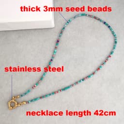 Imitation Pearl Necklace Women Choker Seed Beads Rainbow Stainless Steel Spring Clasp Sailor Buckle Base Chain Gold Color Boho