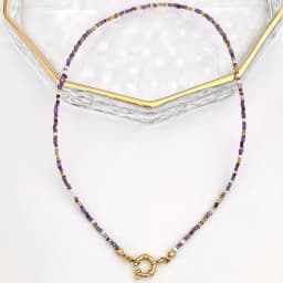 Imitation Pearl Necklace Women Choker Seed Beads Rainbow Stainless Steel Spring Clasp Sailor Buckle Base Chain Gold Color Boho