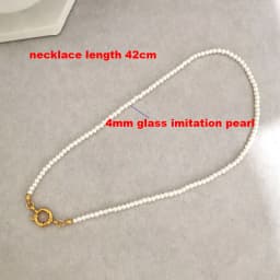 Imitation Pearl Necklace Women Choker Seed Beads Rainbow Stainless Steel Spring Clasp Sailor Buckle Base Chain Gold Color Boho