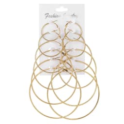 12pcs/lot Women's Hoop Earrings Gold Color Round Large Earrings Set Brincos Loop Earrings New Pendientes Para Novia