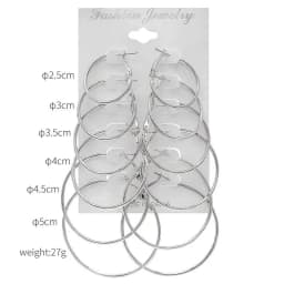 12pcs/lot Women's Hoop Earrings Gold Color Round Large Earrings Set Brincos Loop Earrings New Pendientes Para Novia